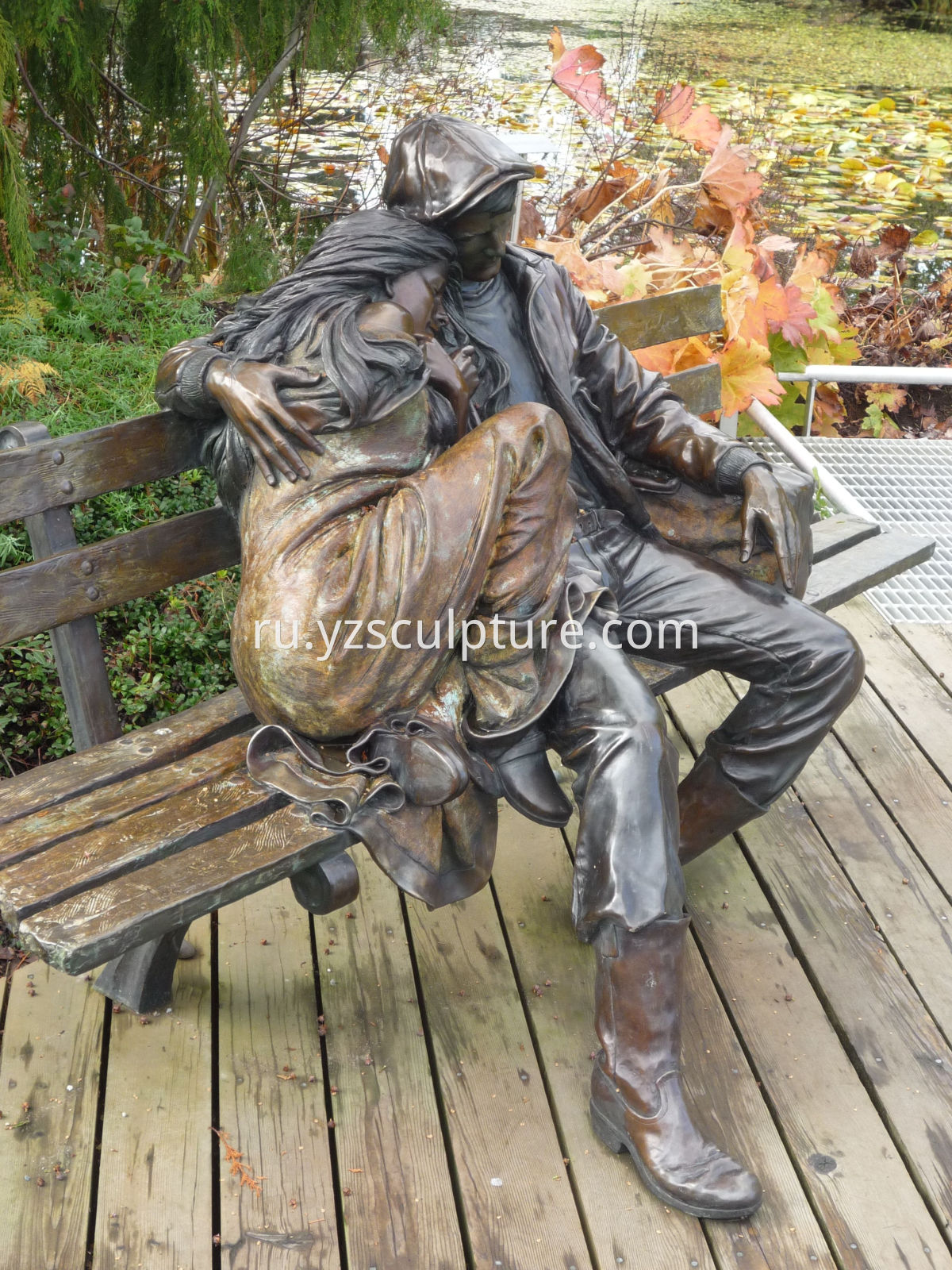 brass couple statue